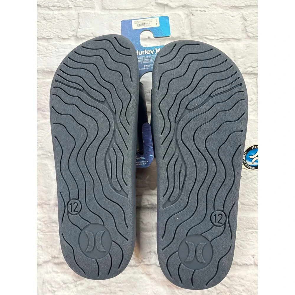 Hurley Sport Slides Mens Size 12 Blue New Logo Sandals HFS0107BFFB1-416